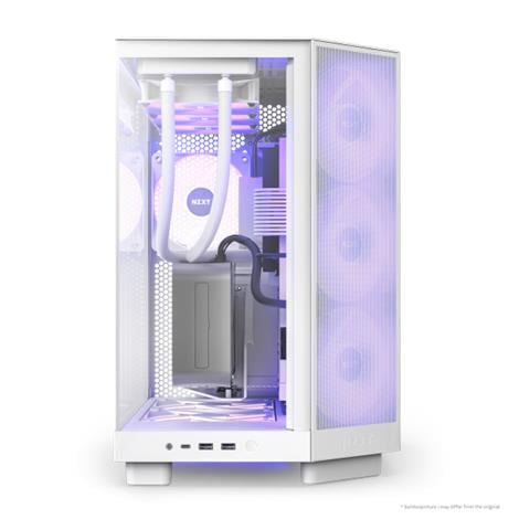 H6 Flow Rgb Case Per Computer Midi Con Finestra, Bianco - Foto 2