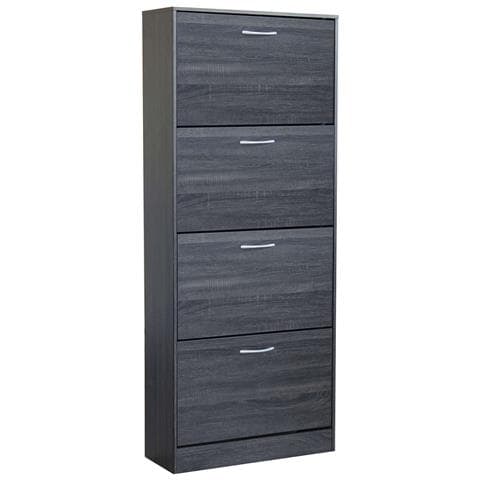 Scarpiera Da Interno Con 4 Sportelli A Ribalta In Legno Helena - Darkgrey - Foto 1