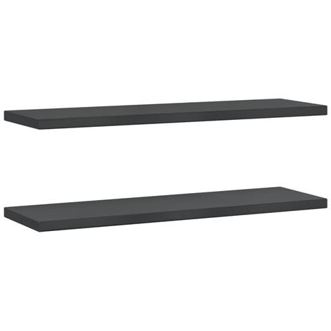 Mensole a Muro 2 pz 100x30x3 cm Nero in Acciaio Inossidabile - Foto 2