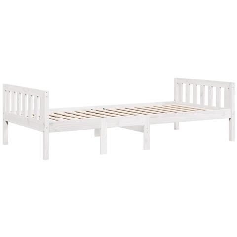 Letto Per Bambini Senza Materasso Bianco 75x190cm Massello Pino - Foto 3