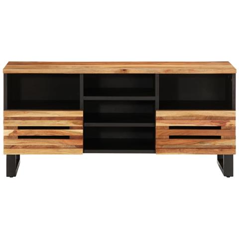 Mobile Porta Tv 100x34x46 Cm In Legno Massello Di Acacia - Foto 2