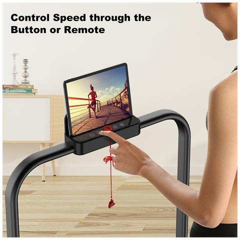 2 In 1 Tapis Roulant Elettrico Pieghevole,walking Pad 10 Km/h,tappeto Corsa Extra Large 42cm,con Telecomando E Display Lcd,telaio Rinforzato And 220lb Max Weight For Home Office Exercise Nero - Foto 2