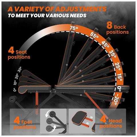 Panca Palestra Pieghevole, 300kg / 400kg Panca Addominali Per L'allenamento Della Forza In Palestra Casa, Panca Piana Pieghevole Adatto Per Casa E Palestra - Foto 2