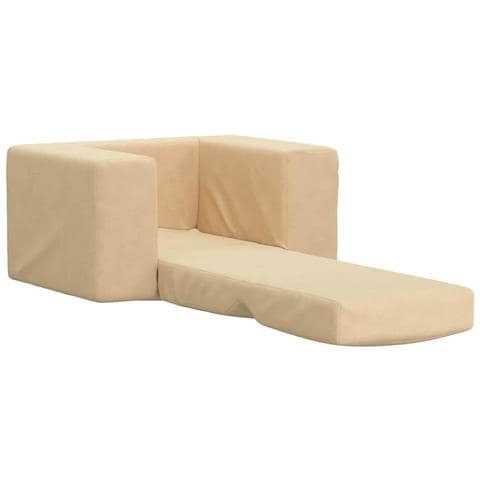 Divano Letto per Bambini Crema in Morbido Peluche - Foto 2