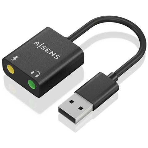 AISENS A106-0769, USB-A, 2x 3.5 mm, 0,1 m, Nero - Foto 1