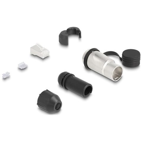Spina modulare RJ45 Cat. 6A con accoppiatore passante e cappuccio di protezione IP66 antipolvere e impermeabile - Foto 1