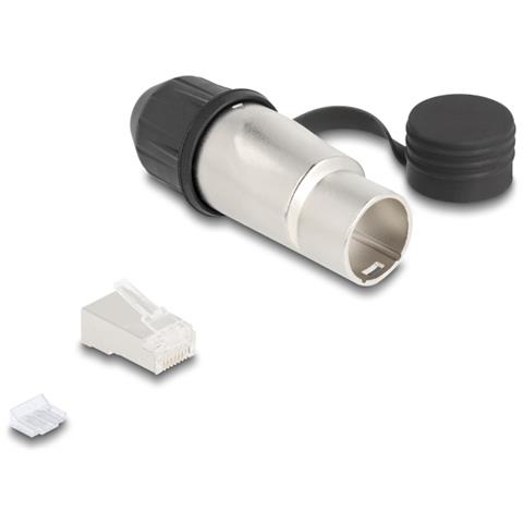 Spina modulare RJ45 Cat. 6A con accoppiatore passante e cappuccio di protezione IP66 antipolvere e impermeabile - Foto 3