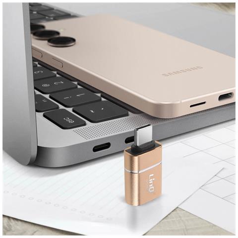 Adattatore Otg Usb A Usb C Compatto E Pratico, Dorato - Foto 2