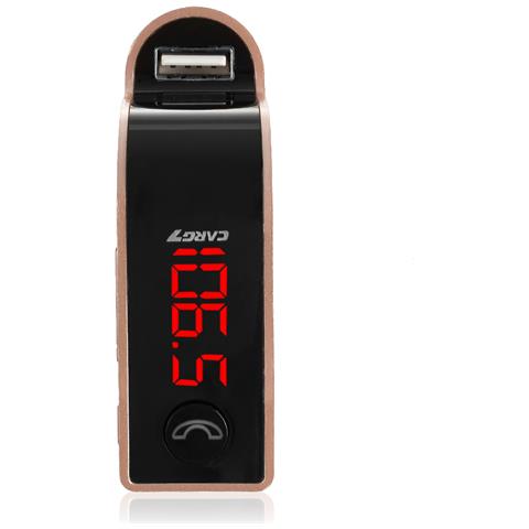 Dam  Kit 4 In 1 Con Vivavoce Bluetooth E Trasmettitore Fm Per Auto 2x10x8 Cm. Colore: Oro Rosa - Foto 7