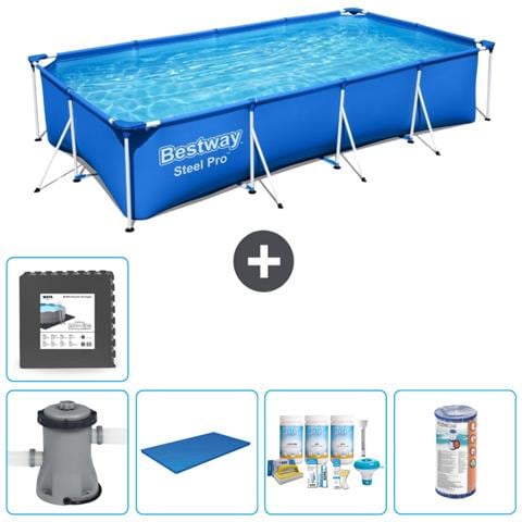 Piscina Fuori Terra - Rettangolo - 400x211x81 Cm - Blu - Include Accessori Coordinati Cb13 - Foto 1