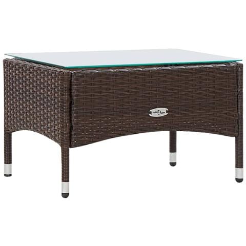 Set Divani Da Giardino 4 Pz Con Cuscini In Polyrattan Marrone - Foto 1