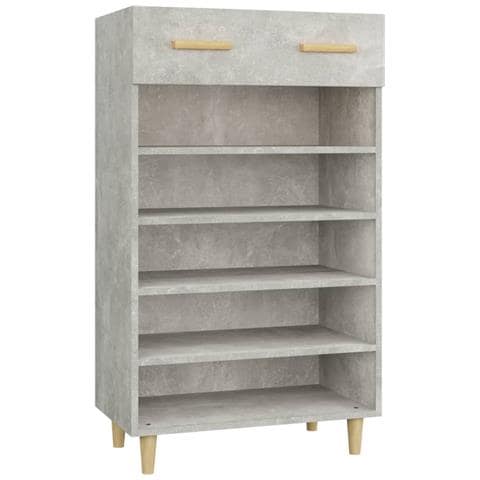 Lusso Casadino - Scarpiera Grigio Cemento 60x35x105 Cm In Legno Multistrato - Foto 1