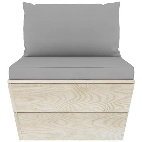 Divano Centrale Da Giardino Su Pallet E Cuscini Legno Di Abete - Foto 2