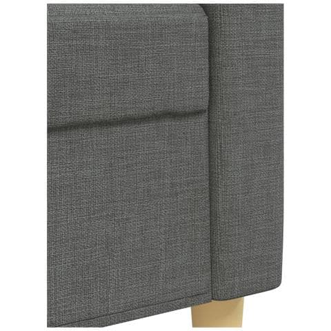 Set Divani 4 pz con Poggiapiedi e Cuscini Grigio Scuro Tessuto - Foto 9