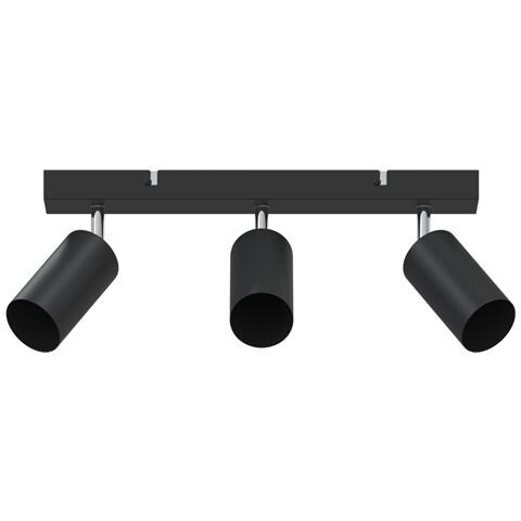Faretto da soffitto 3 vie regolabile nero GU10 di - Foto 1