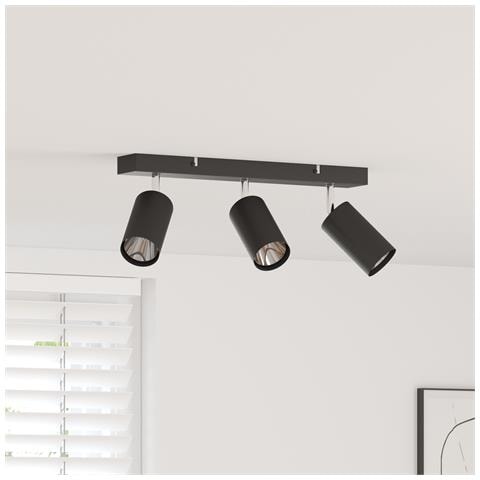 Faretto da soffitto 3 vie regolabile nero GU10 di - Foto 2