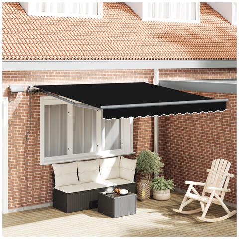 Tenda Retrattile Manuale con LED Nera 350x250 cm - Foto 2