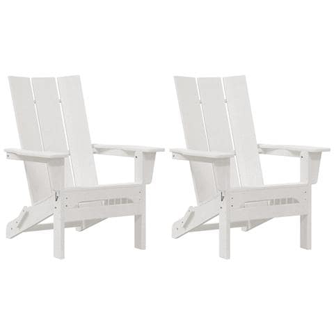 Sedie Adirondack Pieghevoli  2 pcs Bianca 74.5x80.5x90 cm HDPE, Sedia Adirondack Pieghevole  Bianca 74.5x80.5x90 cm HDPE - Foto 1