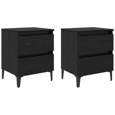 Armadi da letto 2 pz Rovere nero 40x35x50 cm Legno ingegnerizzato - Foto 1