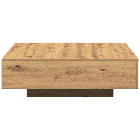 Tavolino da caffè  in rovere fatto a mano 100x100x31 cm in legno ingegnerizzato - Foto 6