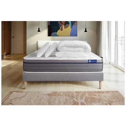 Pacchetto Letto Completo - Materasso 140x200cm + Box Spring Con Doghe (kit) + 2 Cuscini + Piumino - Actimemo Zen - Foto 1