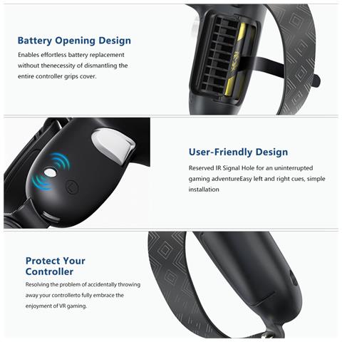 Custodia Protettiva In Silicone Per Controller Meta Quest 3 Black - Foto 4