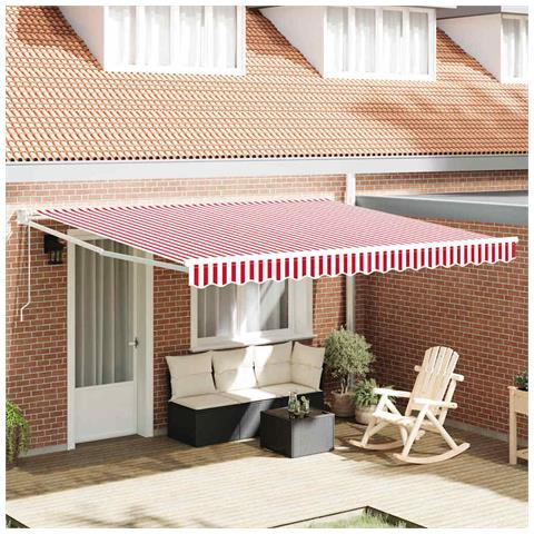 Tenda Retrattile Rosso e bianco 400 × 300 cm Poliestere - Foto 2