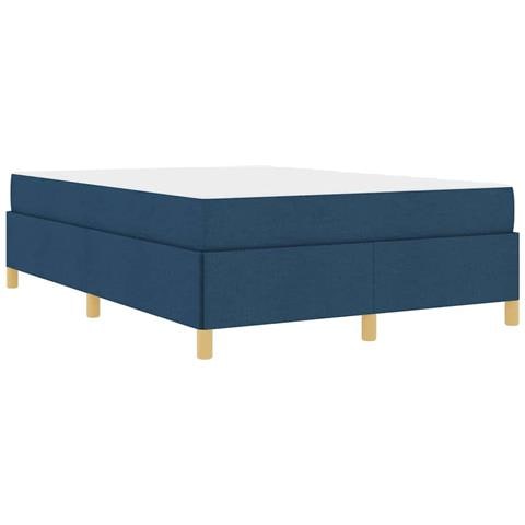Letto a molle Blu e Blu Marino e Bianco 140 x 200 cm Tessuto - Foto 1