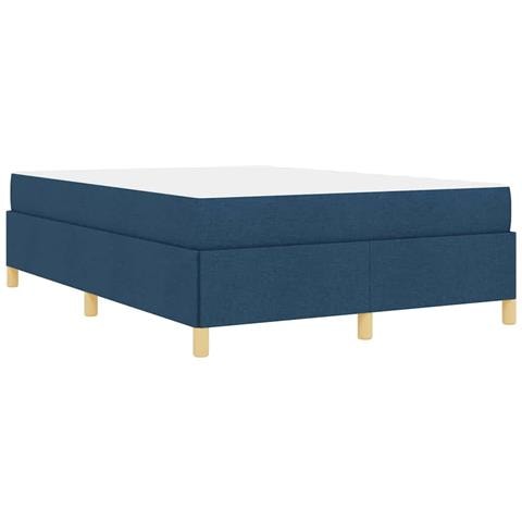 Letto a molle Blu e Blu Marino e Bianco 140 x 200 cm Tessuto - Foto 9