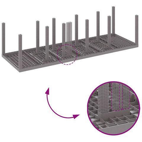 Tavolo da Giardino Grigio chiaro 300 x 100 x 73 cm polyrattan - Foto 8