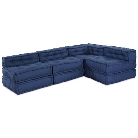 Cuscino 4 pcs Blu 70 x 70 x 54 cm Poliestere - Foto 1