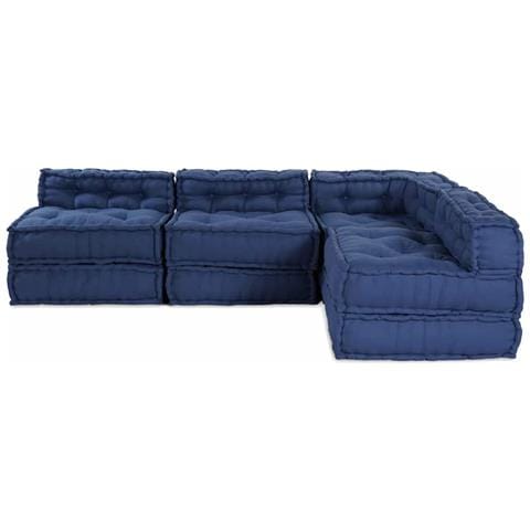Cuscino 4 pcs Blu 70 x 70 x 54 cm Poliestere - Foto 9