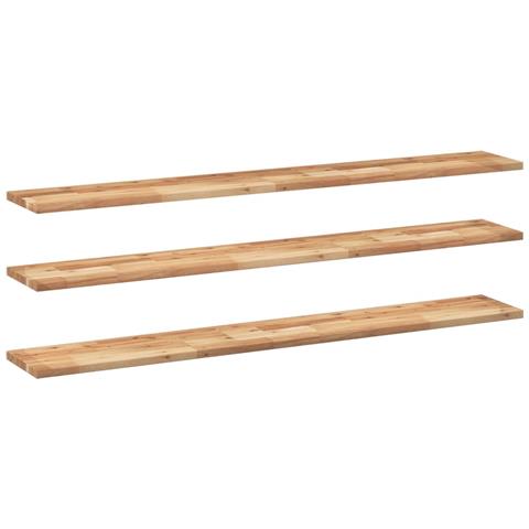 Mensole da Parete 3 pz 120x20x2 cm Legno Acacia Rifinito a Olio - Foto 1