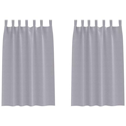 Tende con tende 2 pcs Grigio Metallico Poliestere - Foto 1