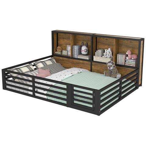 Letto Con Sponde Di Sicurezza, Led Controllabile E Scomparti Laterali - Foto 1