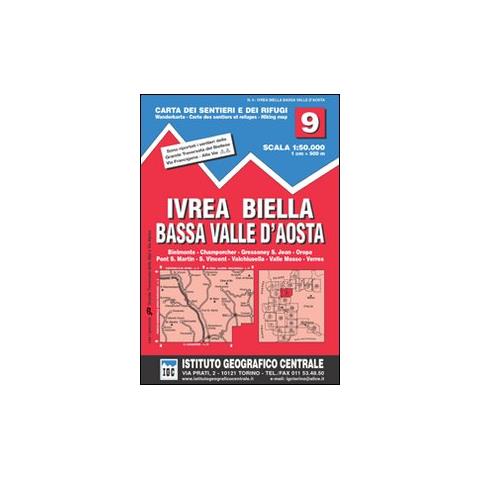 Carta n. 9 Ivrea, Biella e bassa Val d'Aosta 1:50.000. Carta dei sentieri e dei rifugi - Foto 1
