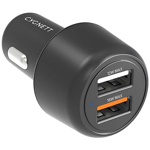 Caricatore Per Auto Accendisigari 30w 2x Usb Quick Charge 3.0, Nero - Foto 1