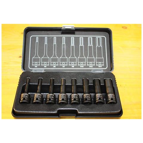 Set Chiavi A Bussola Esagonali Per Avvitatore A Impulsi 3/8 H4-h14 Cr-mo - Foto 1