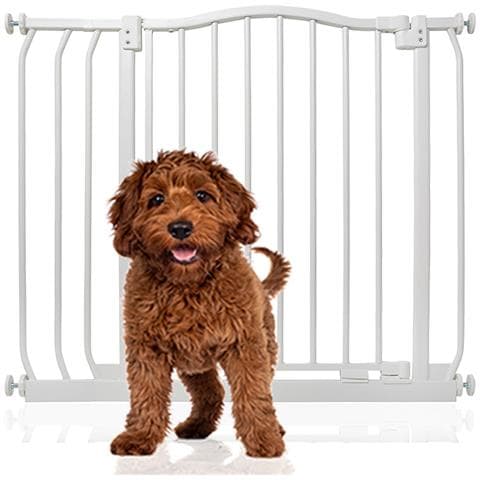 Bettacare Cancelletto Per Cani Con Parte Superiore Incurvata, 80cm - 89cm, Bianco Opaco - Foto 1