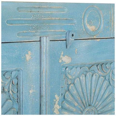 Armadio In Legno Blu Fatto A Mano, 107x41x171h Cm - Foto 8