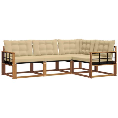 Set di divani con cuscino 4 pcs Naturale e Beige - Foto 1