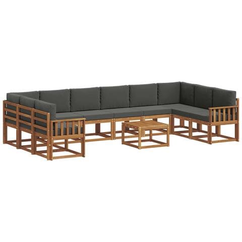 Set di divani da esterno 11 pcs Naturale e Antracite - Foto 1