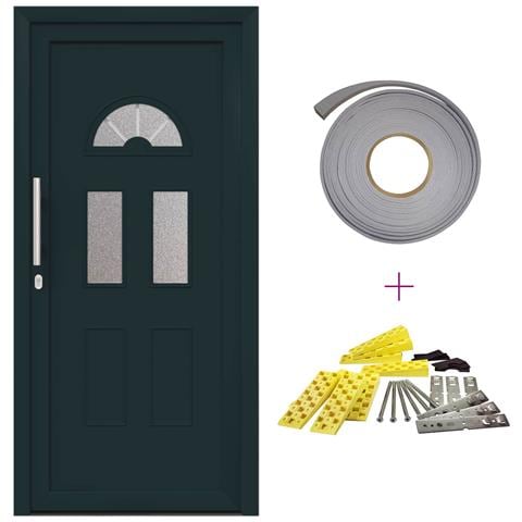 Porta Frontale Antracite 110 x 210 cm PVC - Foto 1
