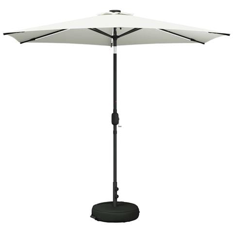 Parasol da Giardino con Luci LED 270 x 270 cm Poliestere Crema - Foto 1