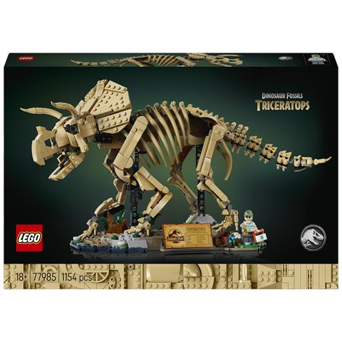 Jurassic World 77985 Fossili di Dinosauro: Triceratopo, Kit Modellismo per Adulti con Minifigure, Idea Regalo per Fan - Foto 1