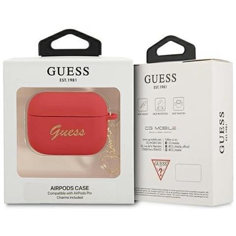 Guess Guaplschsr Airpods Pro Custodia Rossa /rossa In Silicone Collezione Heart - Foto 3