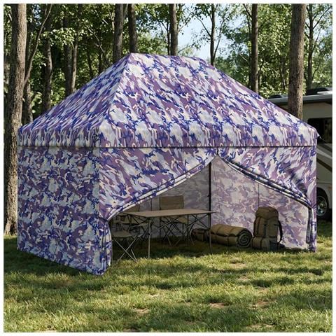 Gazebo Pop-up con 4 Pareti 2,95 x 4,1 m Blu Cacciatore - Foto 2