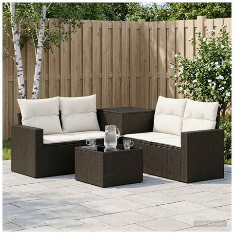 Set di divani 6 pz Nero e Bianco Crema - Foto 2