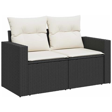 Set di divani 6 pz Nero e Bianco Crema - Foto 10