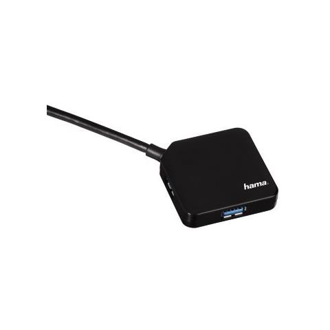 Hub USB 3.0 da tavolo, 4 porte, cavo integrato, nero, scatola - Foto 1